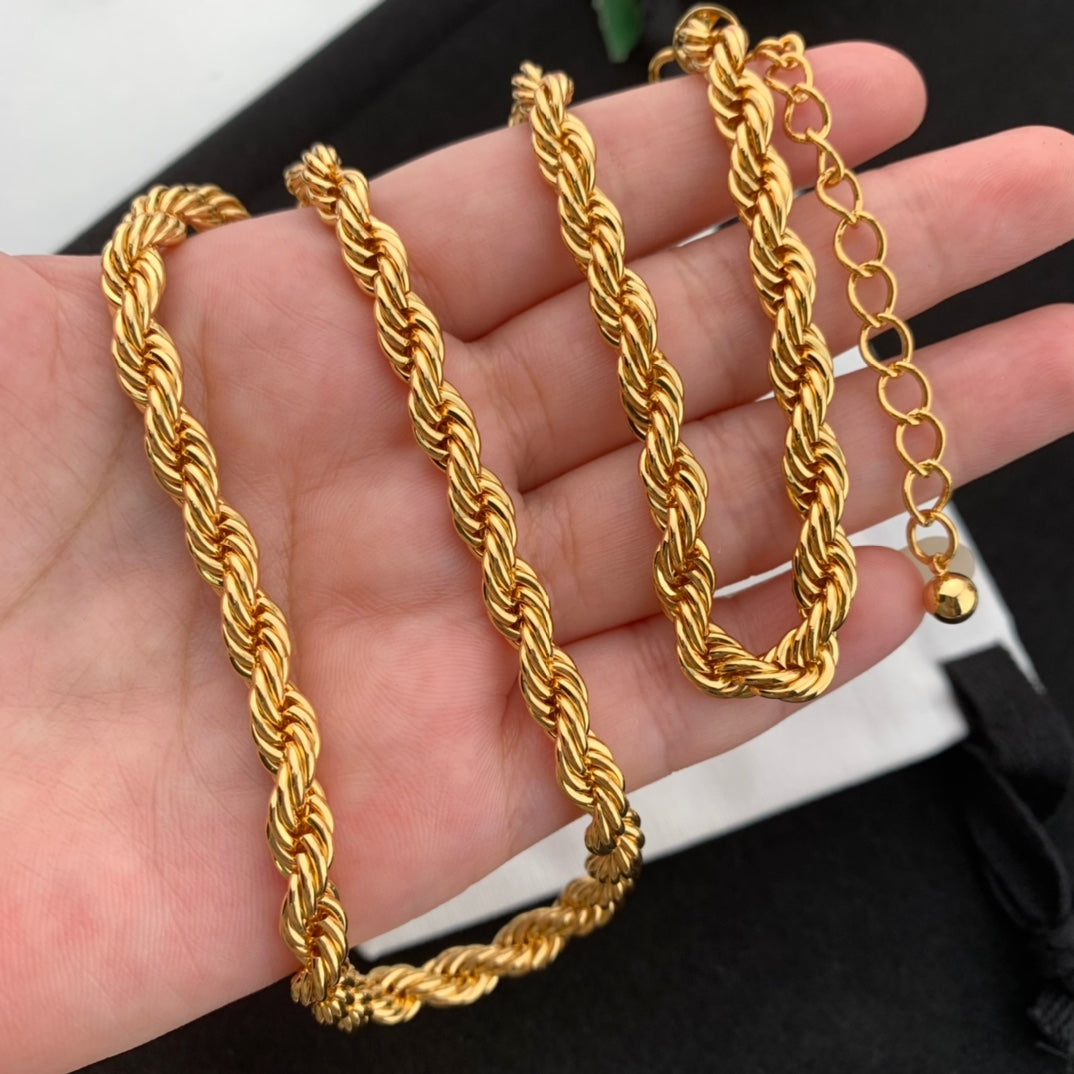 Vintage Jewelry Set Twist Necklace Bracelet