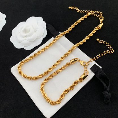 Vintage Jewelry Set Twist Necklace Bracelet