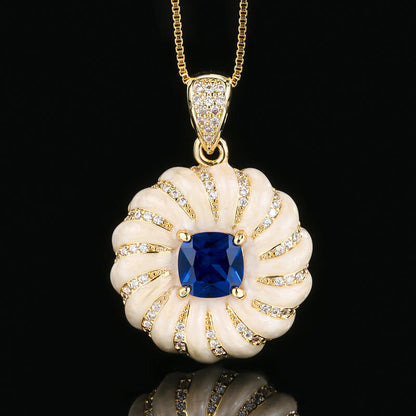 Vintage Jewelry Set Gems Diamond Luxury Necklace Earrings Ring Set