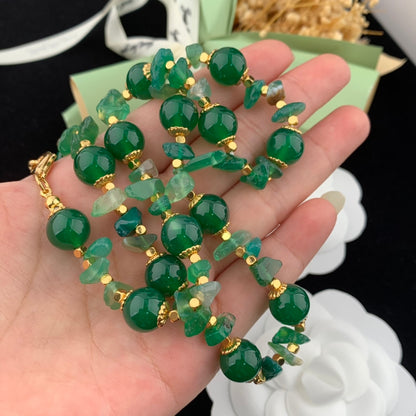 Vintage Jewelry Set Gemstone Necklace Bracelet