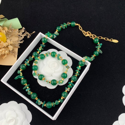 Vintage Jewelry Set Gemstone Necklace Bracelet