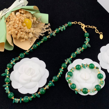 Vintage Jewelry Set Gemstone Necklace Bracelet