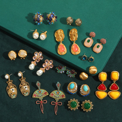 Vintage Earrings Gems Freshwater Pearl Jewelry