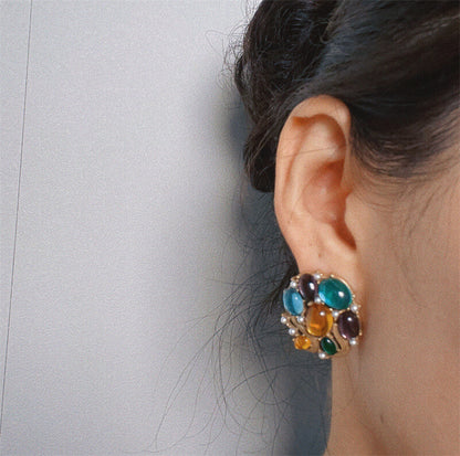 Vintage Earrings Gems Freshwater Pearl Jewelry