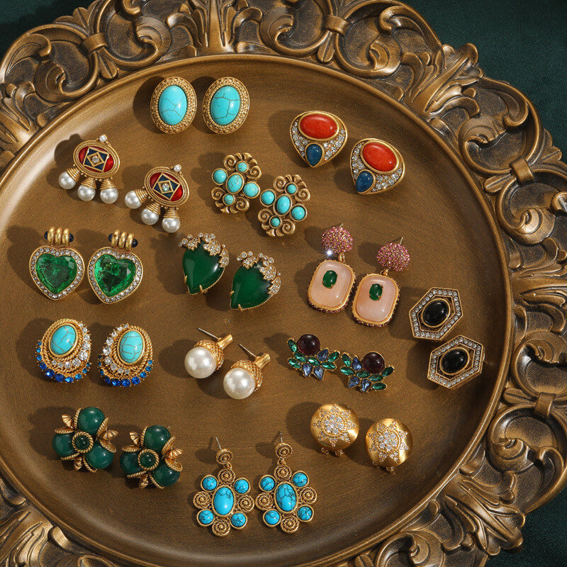 Vintage Earrings Gems Freshwater Pearl Jewelry
