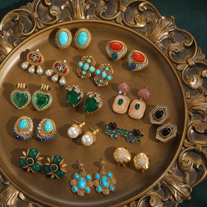 Vintage Earrings Gems Freshwater Pearl Jewelry