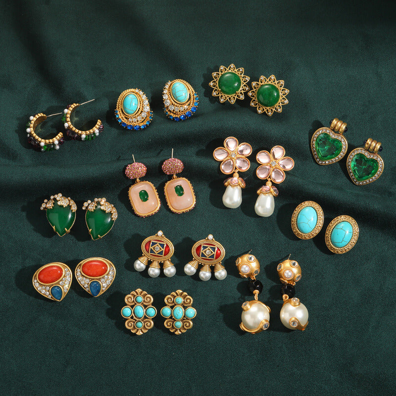 Vintage Earrings Gems Freshwater Pearl Jewelry