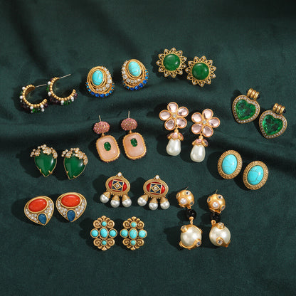 Vintage Earrings Gems Freshwater Pearl Jewelry