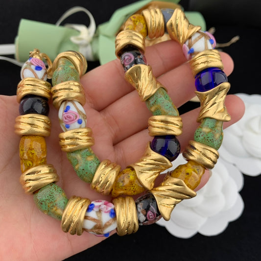 Vintage Jewelry Set Irregular Unique Necklace Bracelet