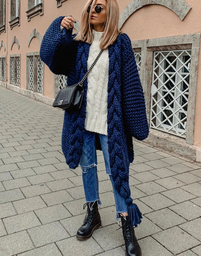 Women‘s Tassel Knitted Coat