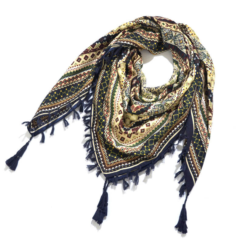 Bohemian Shawl Scarf Tribal Jacquard Fringed Ethnic Shawl Scarf For Women Blankets Shawl Ponchos Capes 115x115