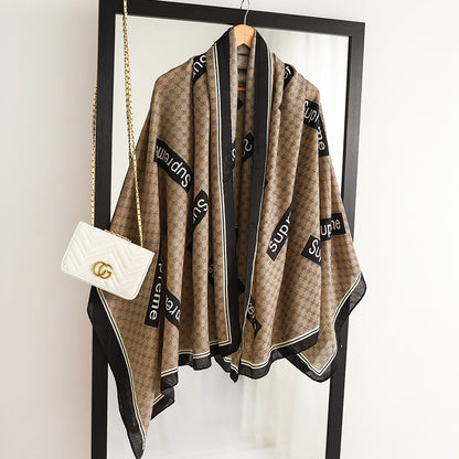 Letter Supre GG Casual Silkly Scarf for Women Long Scarves Women
