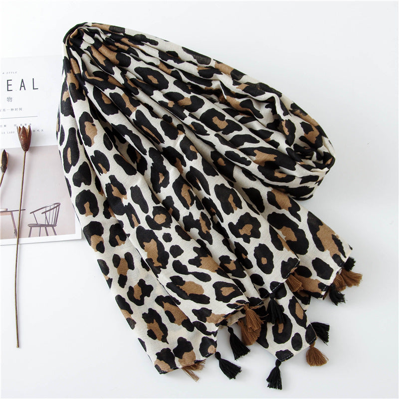 Leopard Print Infinity Long Scarf Wrap Shawl for Women Ladies Girls- 4 Colors