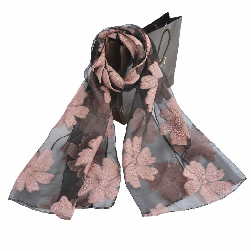 Ethnic Flower Print Long Scarf Shawl Fringed Scarves for Women Ladies Girls 70x180