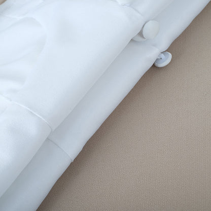 Square Collar Puff Sleeve Backless Single-breasted Shirts