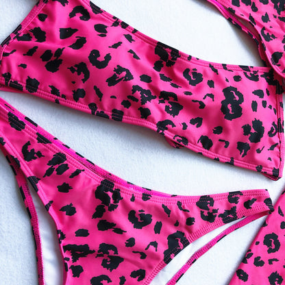 Leopard Bikini Long Sleeve Swimwear Swimsuit