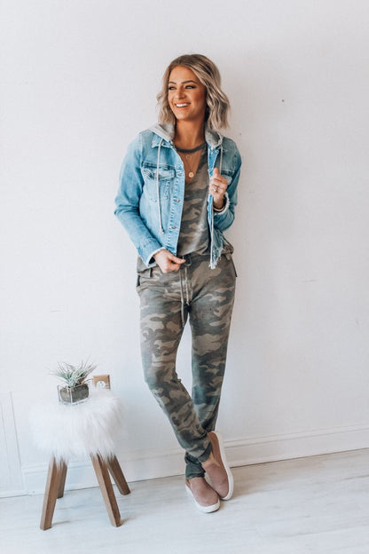 Round Neck Short Sleeve Trousers Two-piece Camouflage Leisure Sportswear