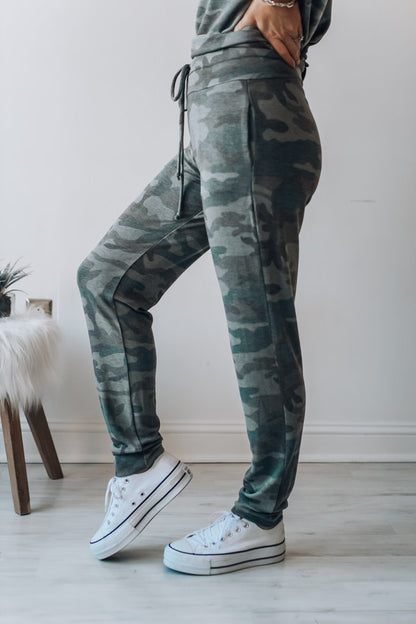 Round Neck Short Sleeve Trousers Two-piece Camouflage Leisure Sportswear
