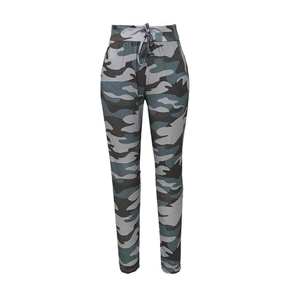 Round Neck Short Sleeve Trousers Two-piece Camouflage Leisure Sportswear
