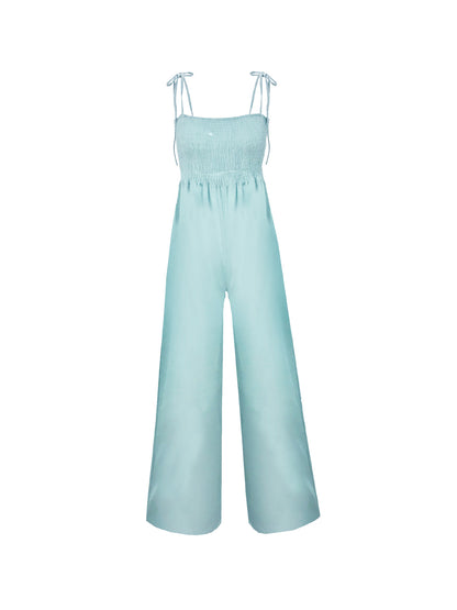 Suspenders Tube Top  Lace-up Jumpsuits Loose Pants