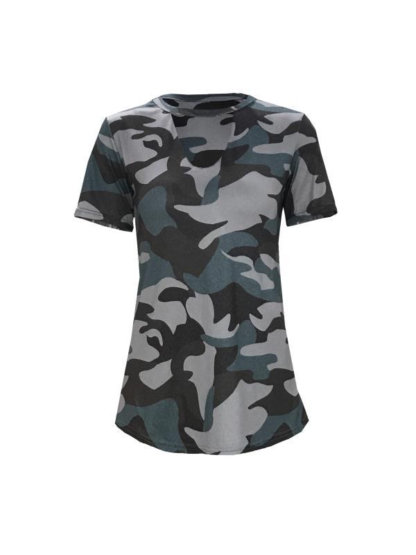 Round Neck Short Sleeve Trousers Two-piece Camouflage Leisure Sportswear