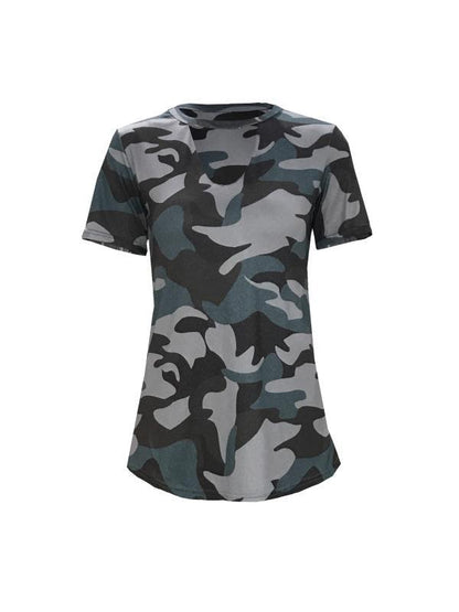 Round Neck Short Sleeve Trousers Two-piece Camouflage Leisure Sportswear