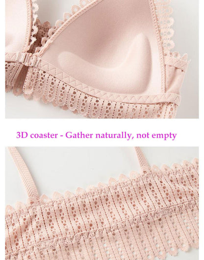 Lace Wireless Front Closure Lingerie Adjusted Plus Size Backless Bralette Bras Set