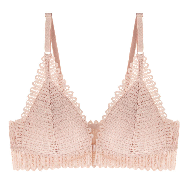 Lace Wireless Front Closure Lingerie Adjusted Plus Size Backless Bralette Bras Set