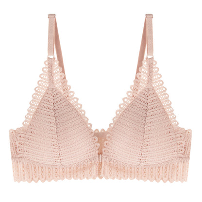 Lace Wireless Front Closure Lingerie Adjusted Plus Size Backless Bralette Bras Set
