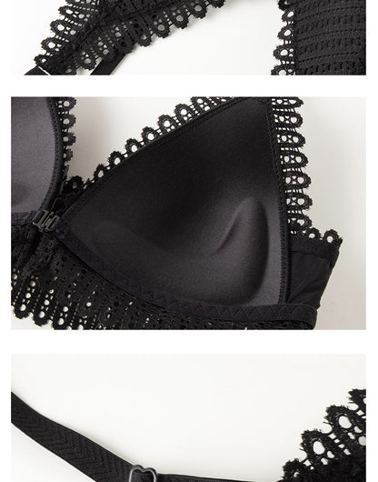 Lace Wireless Front Closure Lingerie Adjusted Plus Size Backless Bralette Bras Set