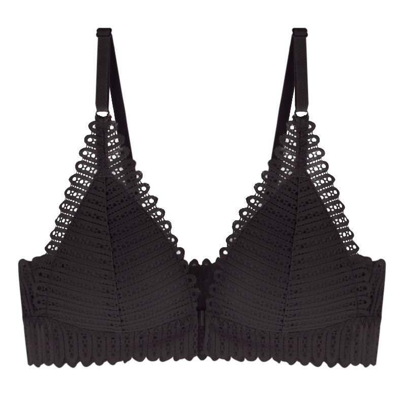 Lace Wireless Front Closure Lingerie Adjusted Plus Size Backless Bralette Bras Set