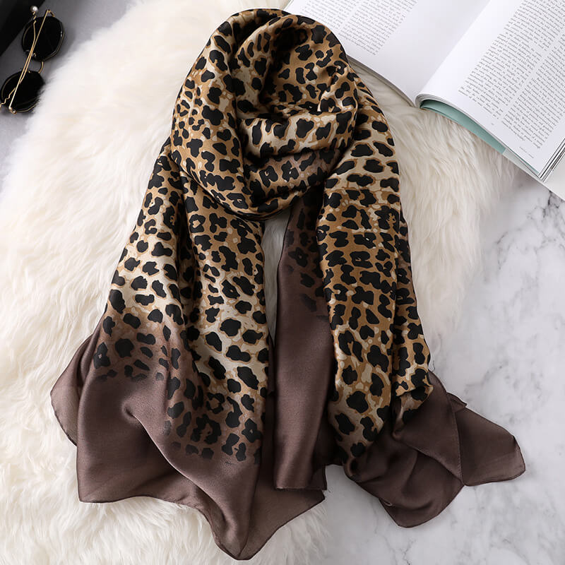 Plush Leopard Print Infinity Scarf for Women