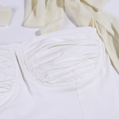 Strappy Bow-knot Tube Tops Suspenders Shirts