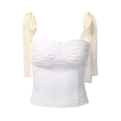 Strappy Bow-knot Tube Tops Suspenders Shirts