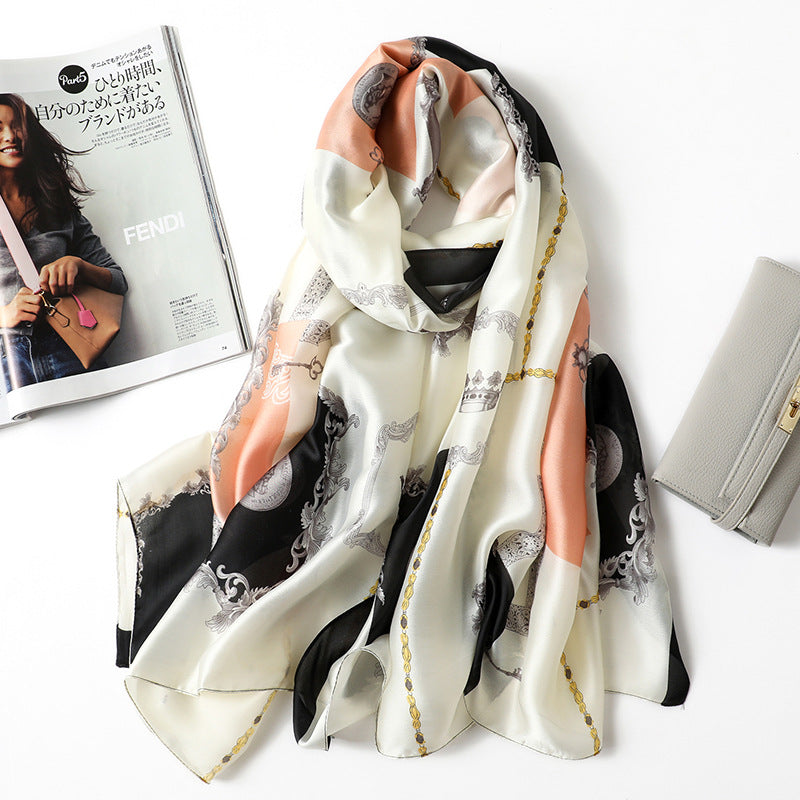 Fashion Simple Geometric Silk Scarf Shawl Wrap for Women Ladies Girls 90x180
