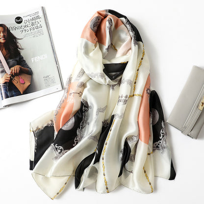Fashion Simple Geometric Silk Scarf Shawl Wrap for Women Ladies Girls 90x180