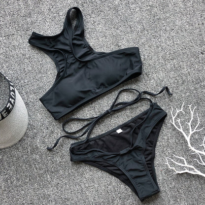 Leopard Print Bikini Swimwear Strappy Swimsuit