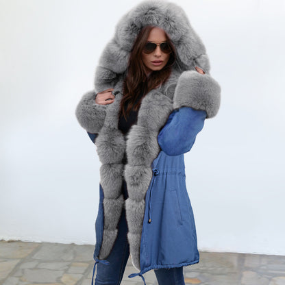 Women's Hooded Plush Coat