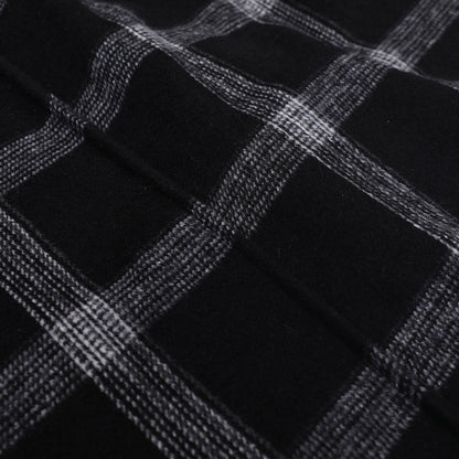 Classic Grid Plaid Hooded Cardigan Strappy Coat Outerwear