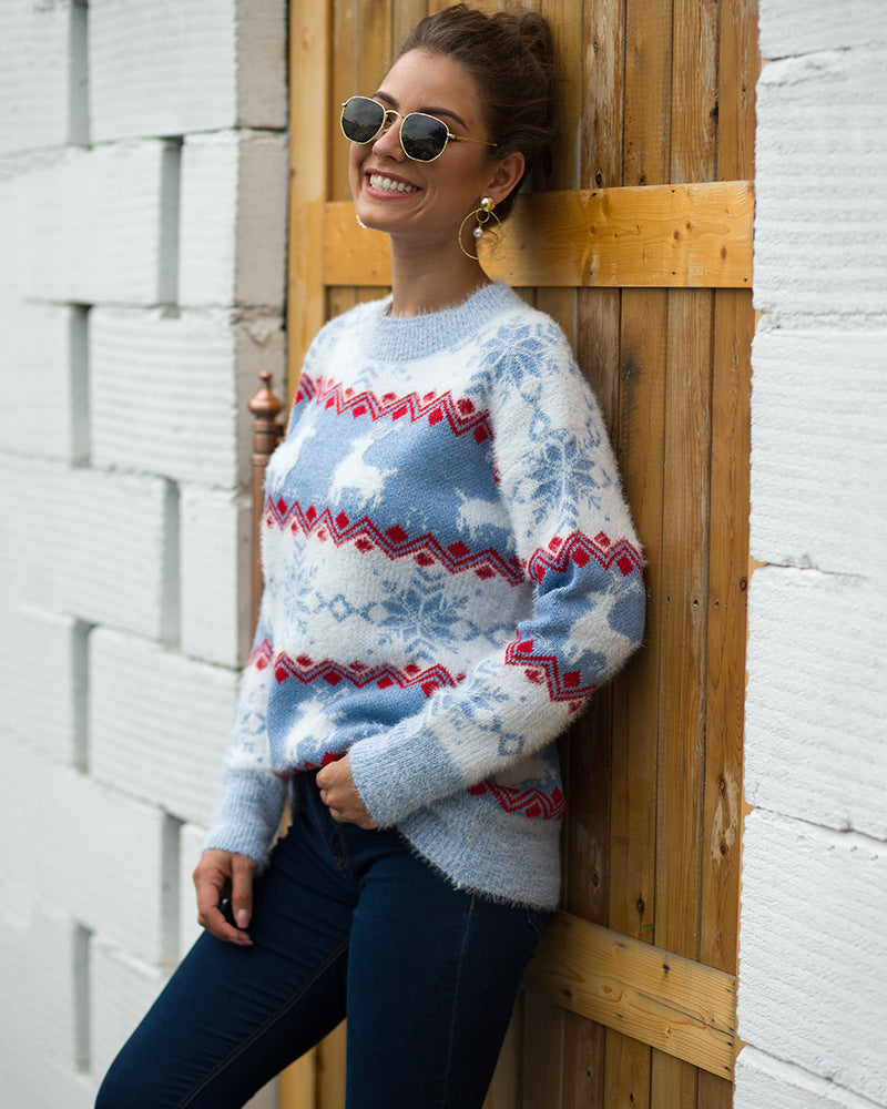 Christmas Snowflake Long Sleeve Sweater