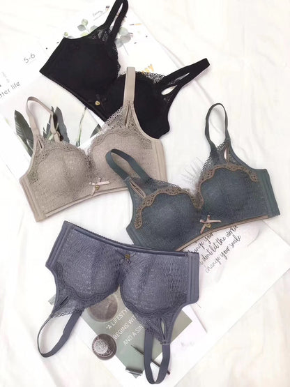 Retro Wireless Adjustable Lace V-neck Seamless Vest Bras