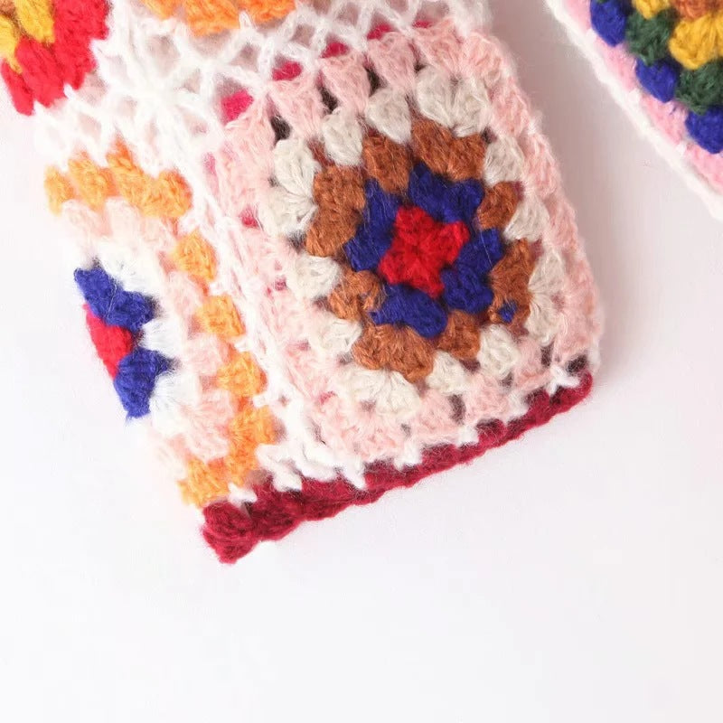 Handicraft Hollow-out Mohair Lacing Cardigans Sweaters Coat