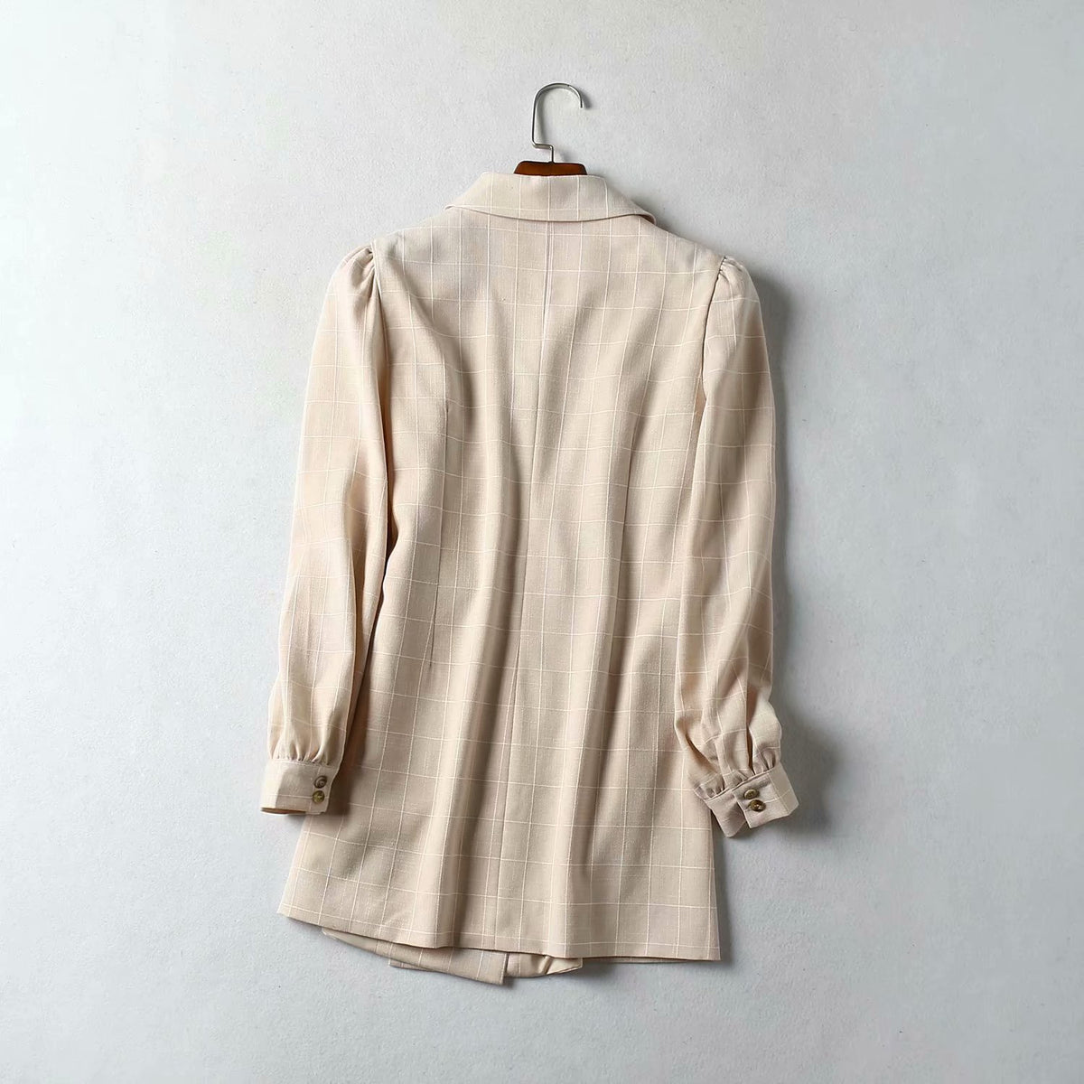 Pile Collar V-neck Lace-up Lantern Sleeve Blazers Mini Dresses