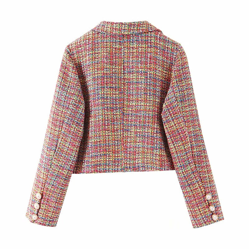 Single-breasted Woolen Coat Cardigan Mini Dress Short Skirt Two Pieces