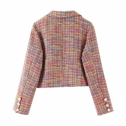 Single-breasted Woolen Coat Cardigan Mini Dress Short Skirt Two Pieces