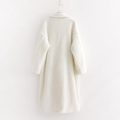 Pile Collar Double Breasted Thicken Fur Lambswool Outerwear