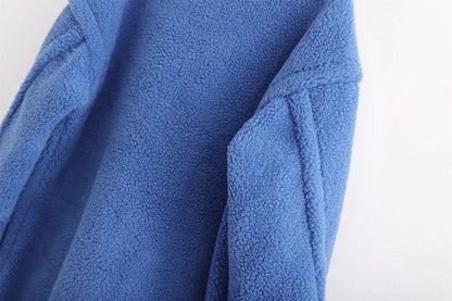 Pile Collar Double Breasted Thicken Fur Lambswool Outerwear