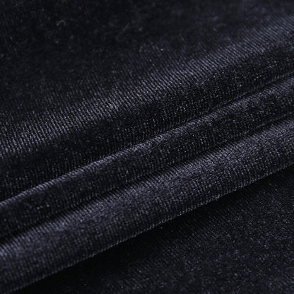 Square Collar Velvet Slit Leg Party Bodycon Mini Dresses Black
