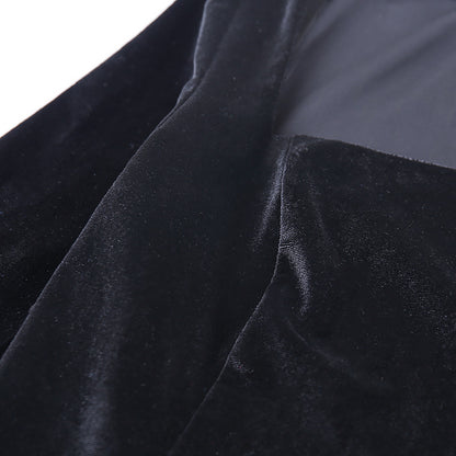 Square Collar Velvet Slit Leg Party Bodycon Mini Dresses