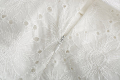 Vintage V-neck Hollow-out Lace Blouses Crop Tops